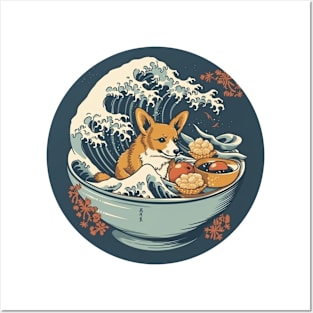 Corgi, Great Wave Hokusai Posters and Art